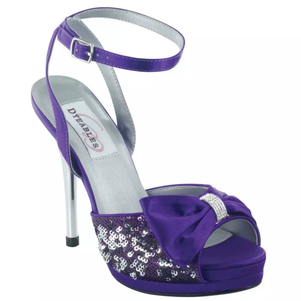 NWOB Dyeables Purple Ankle Strap Peep Toe Heels 9B